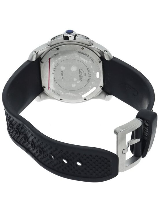 Cartier Caliber de Diver Watch SS Rubber Black Polished